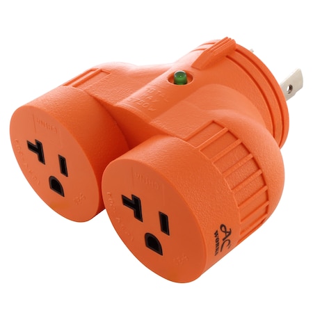 Ac Works Plug Adapter, 5-15/20R, L5-30P, 5-20P, L5-30P, Orange ADVL530520